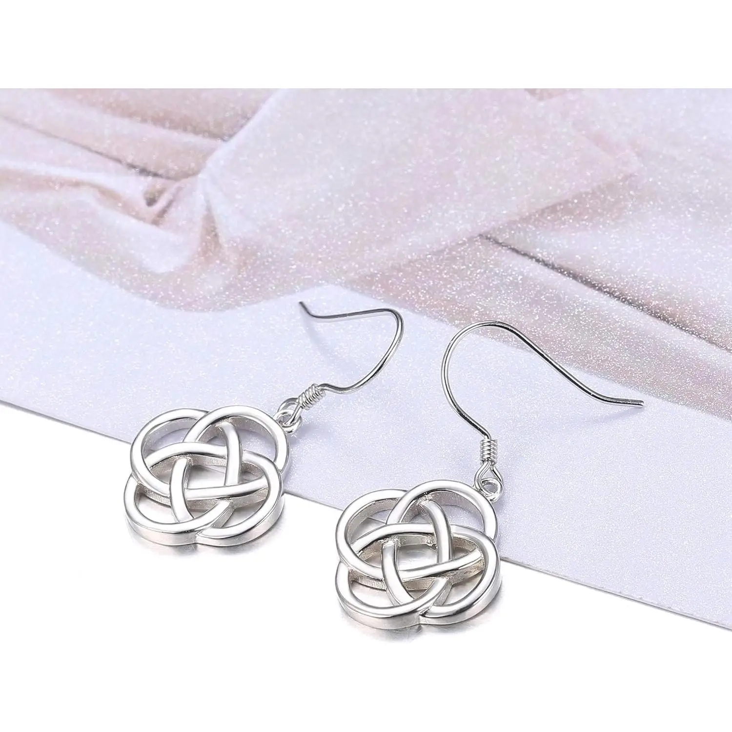 Fansilver S925 Sterling Silver Earrings Drop Celtic Knot for Women Stylish Earring Vintage Round Dangle Earrings