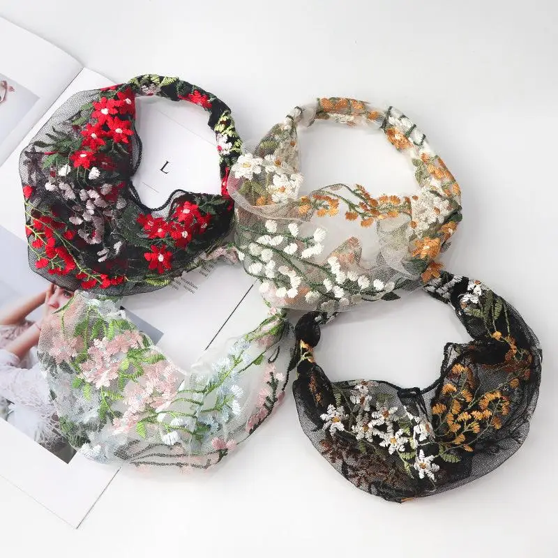 Besticktes Mesh-Stirnband mit exquisiter Blumenstickerei und weichem, atmungsaktivem Stoff, perfekt für Brautveranstaltungen und den täglichen Gebrauch. – Detail 2