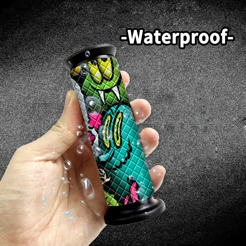 2PCS Graffiti Motorcycle Grip Stickers Waterproof Anti-Slip Vinyl Decals Cover Scratches for Modification Scooter E-Bike Bicycle - Image 4