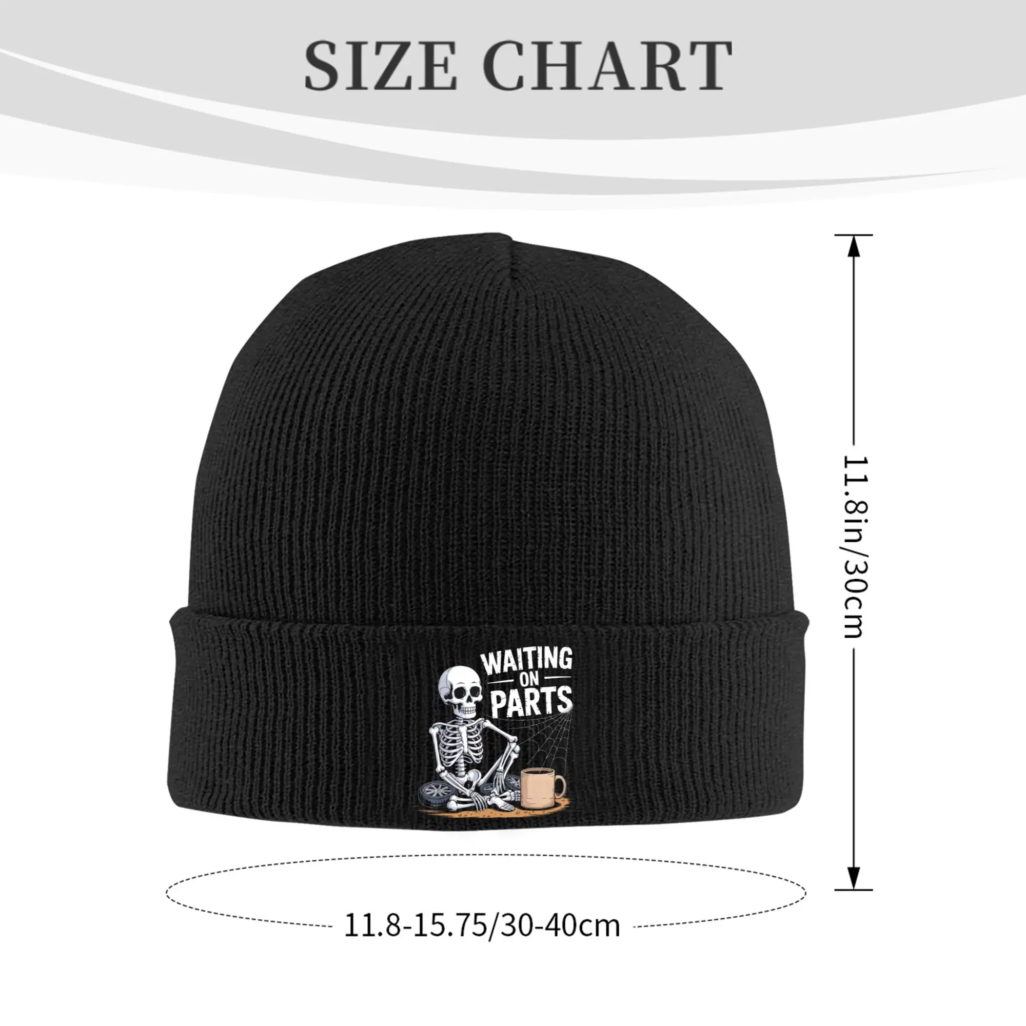 Fun Waiting On Parts Mechanic Skeleton Auto Repair Life Knitting Hat  Caps Men Women Gym Beanie Hats Autumn Elastic Bonnet Hats