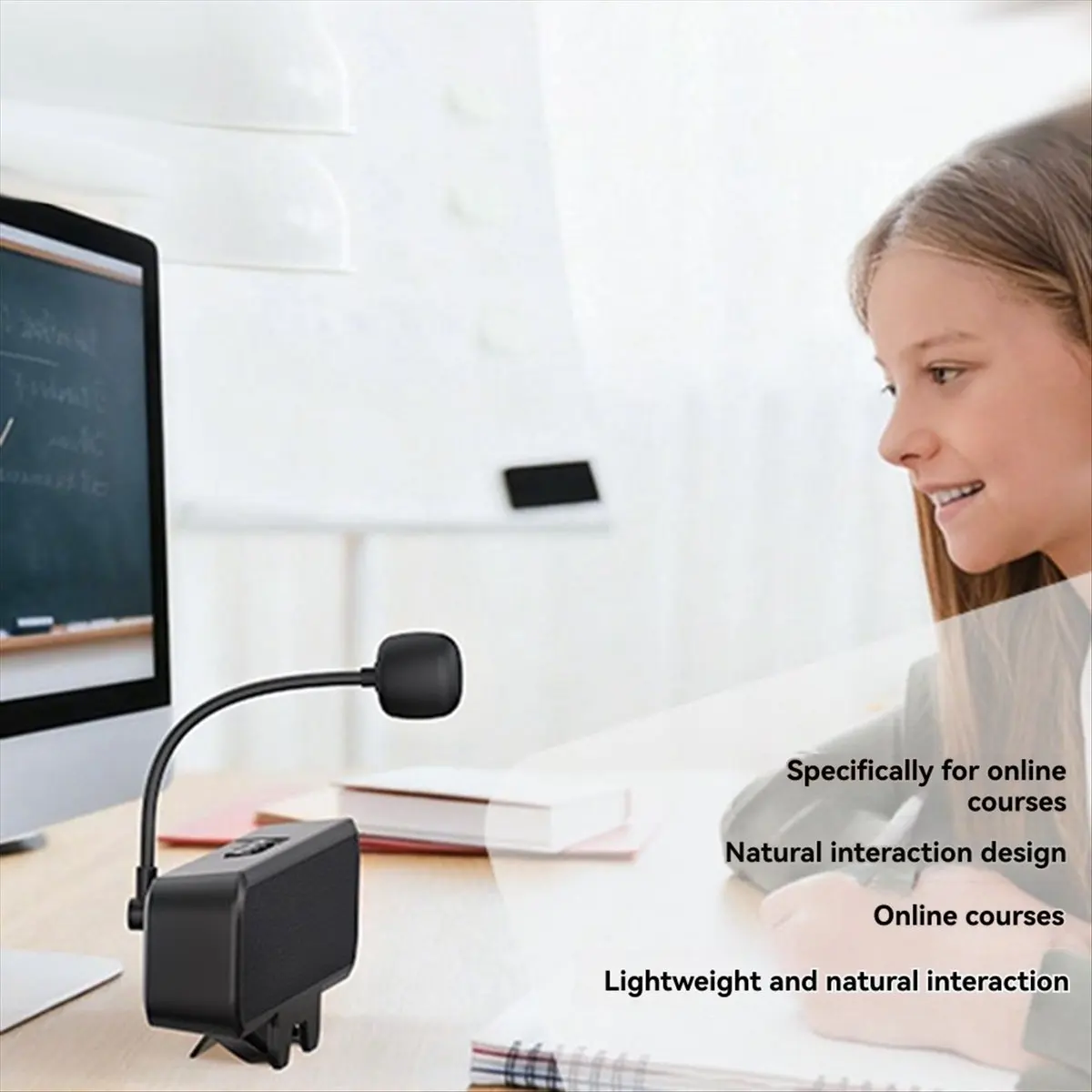 Top USB Speaker Bar Desktop Laptop Computer Speaker with Removable Microphone, Easily Clamps to Monitor