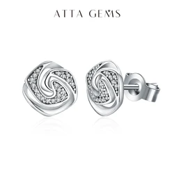Attagems D Color Moissanite Stud Earrings For Women Test Passed Top Quality 925 Sterling Silver Wedding Jewelry Girlfriend Gift