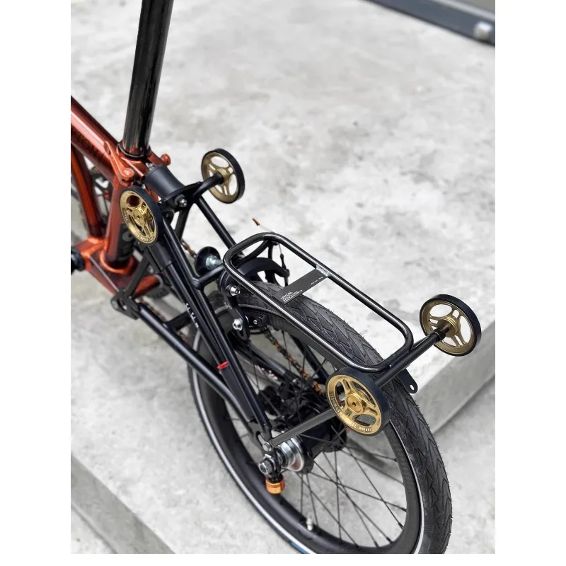 V4 Titanium Alloy Folding Bicycle Rear Rack – Luggage & Push Bar Upgrade Accessory​