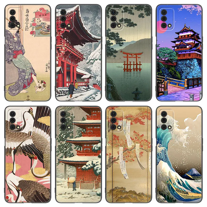 Ukiyo-e Japanese Style Art Phone Case For OPPO Reno 10 11 Pro A55 A57 A58 A72 A74 4G A54 A78 A98 5G A53 A93 2020 A15 A16 A17 A38