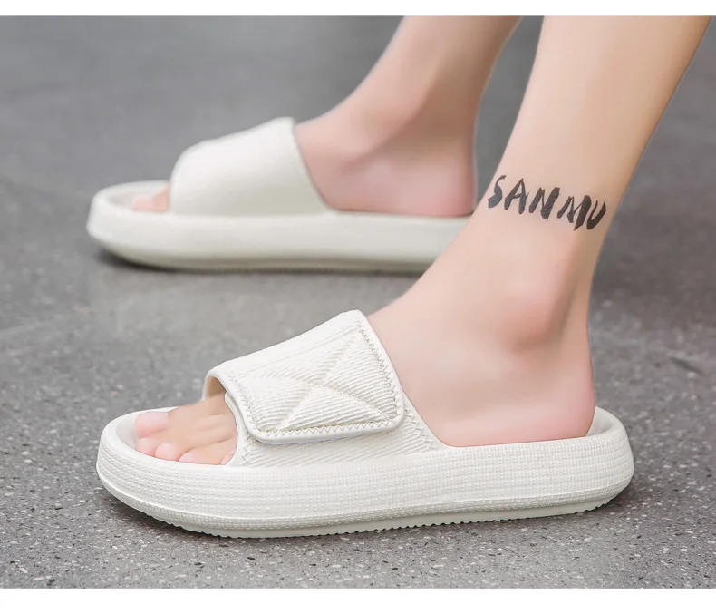 Sommerliche neue Pantoletten für Herren und Damen in Übergrößen, atmungsaktive Klettverschluss-Slipper für Paare, modische und vielseitige Sandalen mit dicker Sohle – Detail 12