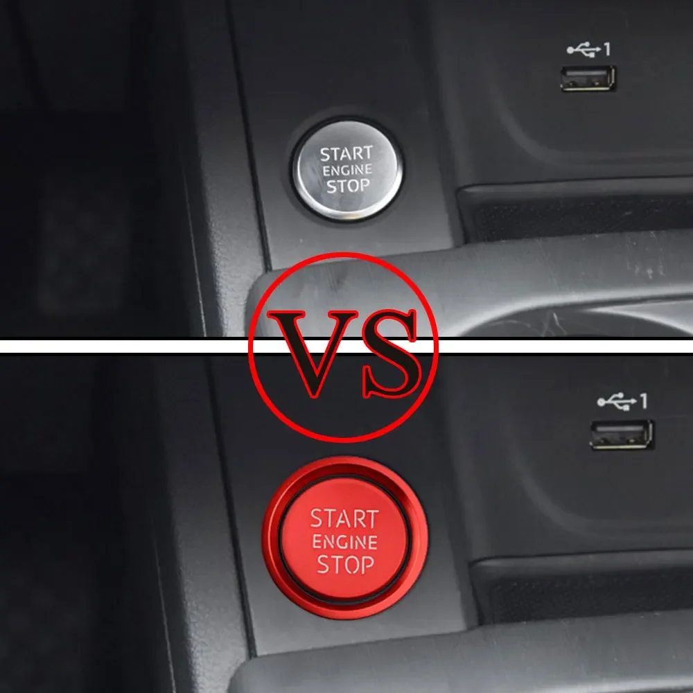 Aluminum Alloy Car Ignition Engine Start Stop Button Cover Case Sticker for Audi A4 B8 B9 A5 A6 A7 C7 Q3 Q5 S3 Accessories