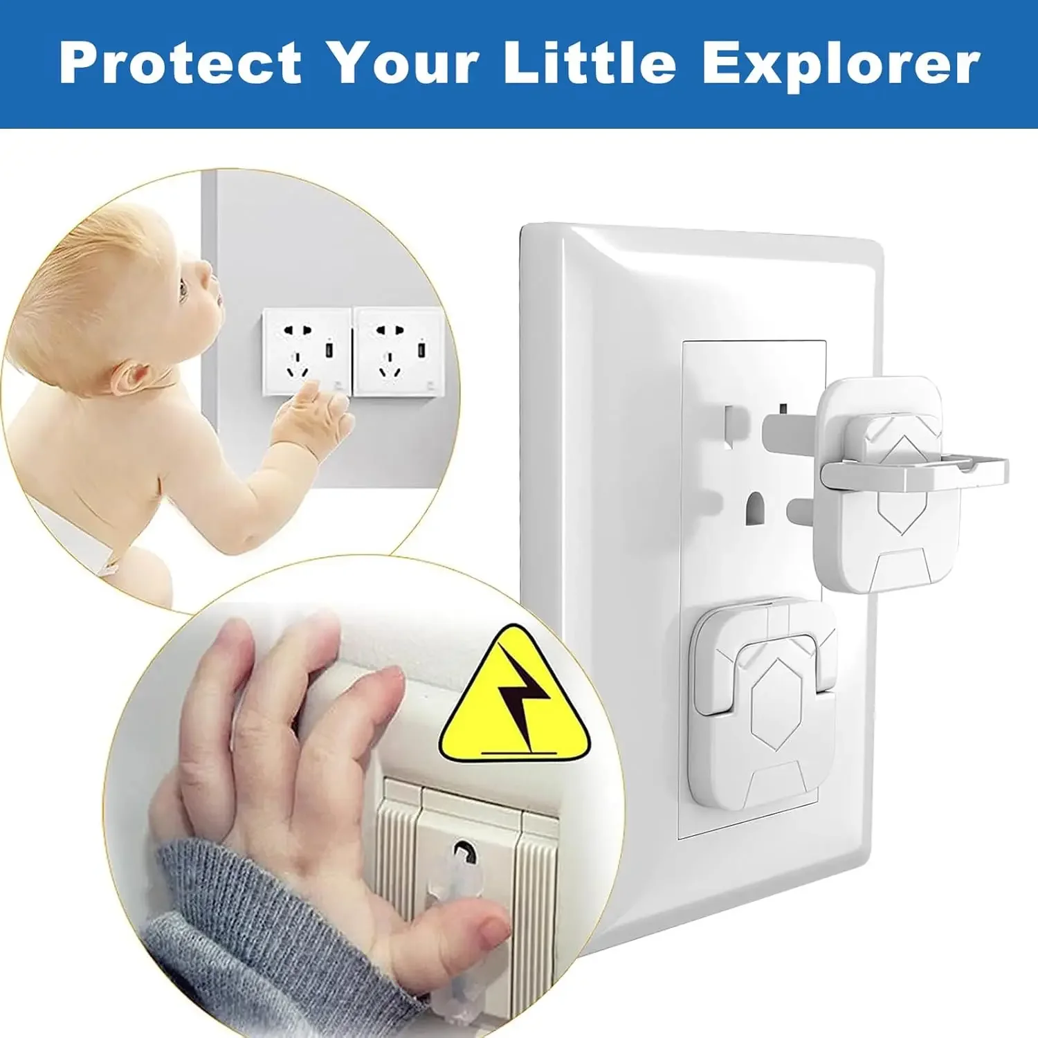 

1-20Pcs Baby Safety Outlet Covers Childproof Plug Protectors Electrical Socket Covers Reusable for Childproofing Home
