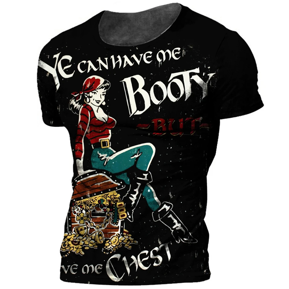 Vintage Motorcycle T Shirt For Men 3D Racing Girl Short Sleeve Tops Street Men\'s Biker T-shirt Oversized Tee Shirt Man Clothing