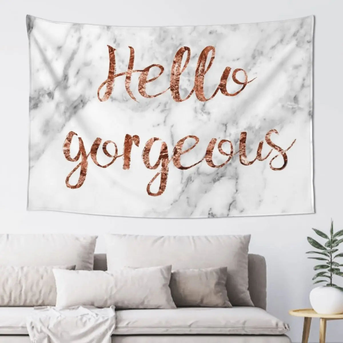 

Hello gorgeous - rose gold marble Tapestry Decoration Aesthetic Mushroom Bedroom Decor Tapestry