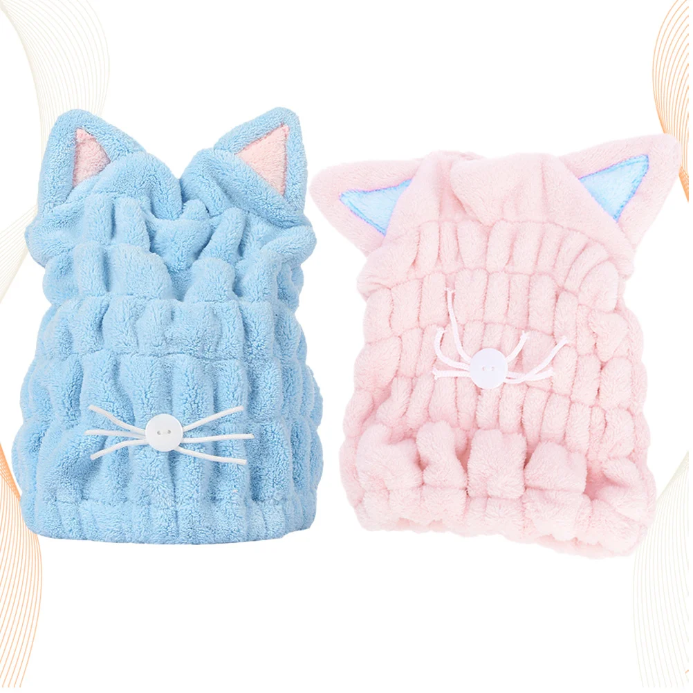 

2Pcs Quick Dry Hair Drying Cap Water Absorption Towel for Long Hair Fast Drying Thicken Lightweight Gentle on Skin Home Gym