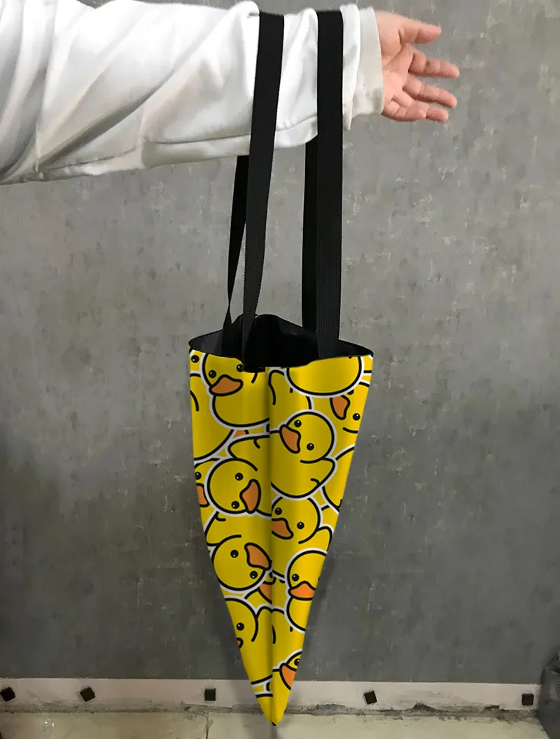 Cartoon Yellow Duck Tote Bags Rubber Duck Pattern Women Handbag Shoulder Bags Reusable Shopping Bag Large Capacity Storage Bag