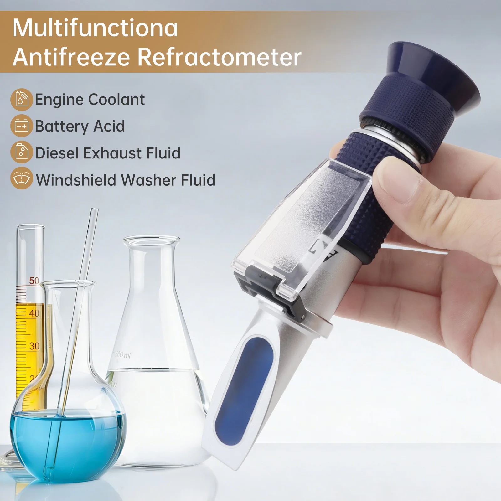 5 in 1 Antifreeze Refractometer Automobile Freezing Point ATC Adblue Engine Fluid Car Battery Acid Condition Coolant Tester Kit