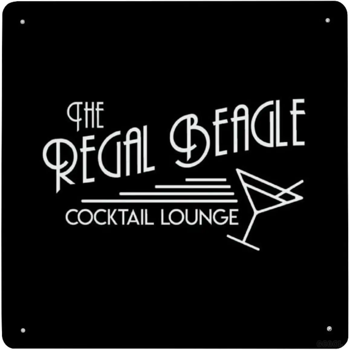 The Regal Beagle Cocktail Lounge Threes Company Tin Sign Metal Iron Wall Painting Sign Retro Porch Hanging Warning Sign Ho sign