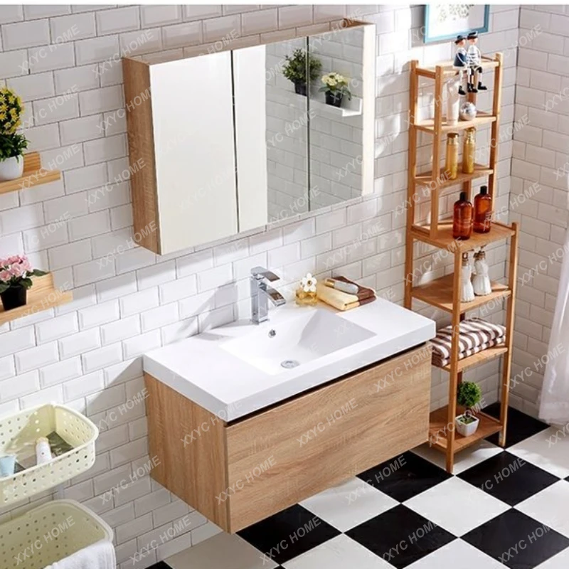 

Bathroom Cabinet Combination Modern Minimalist Washstand Sink Basin Bathroom Washbasin Cabinet