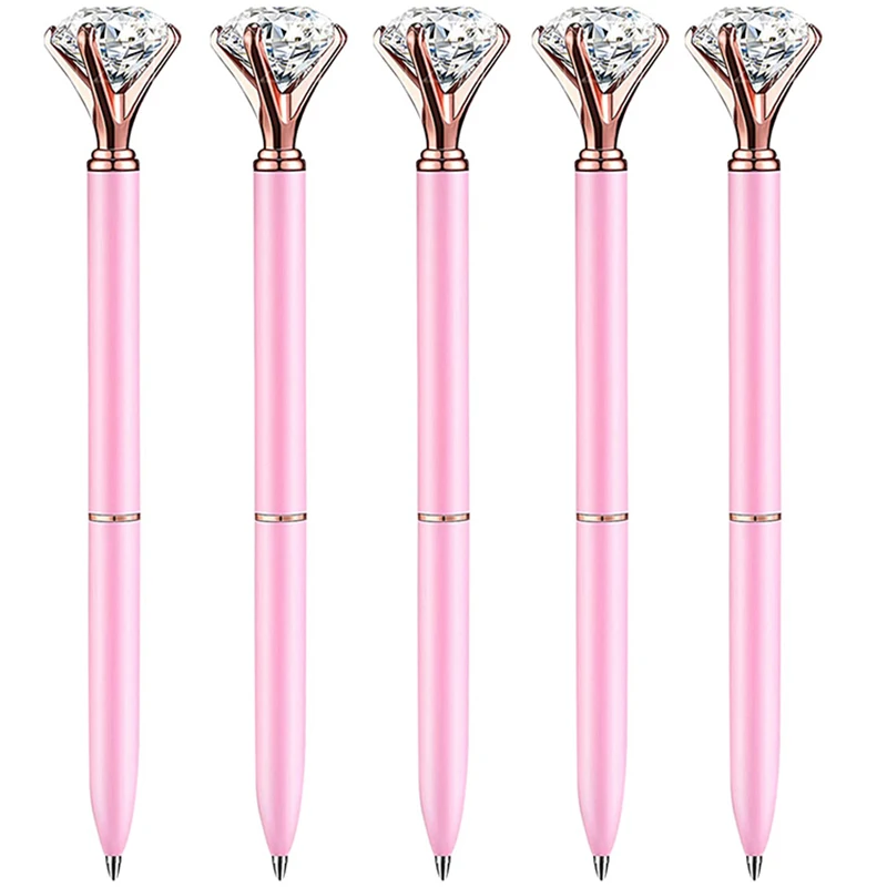 

5Pcs Diamond Pens with Crystal Bridal Shower Pens Metal Bling Pens with Black Ink