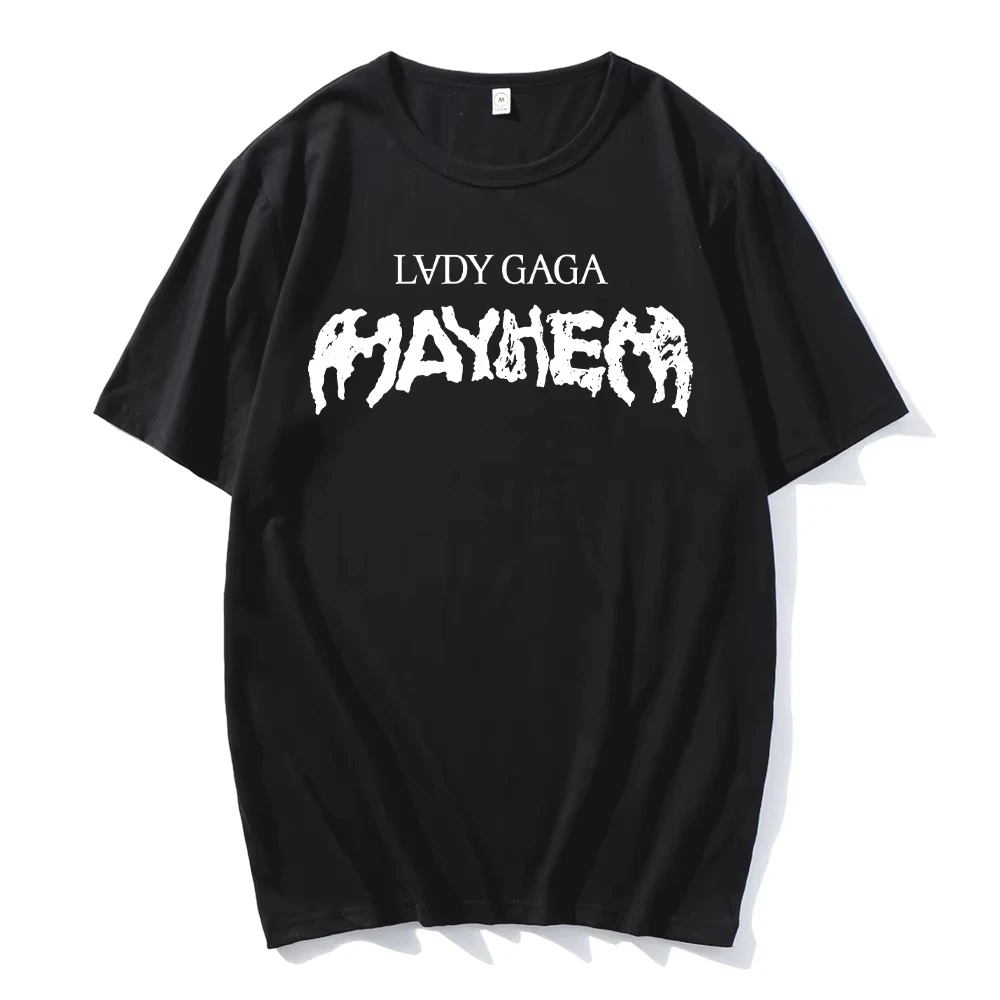 

Lady Gaga MAYHEM Классическая футболка с логотипом в стиле хип-хоп, уличная футболка с короткими рукавами, хлопковая футболка в стиле ретро для мужчин и женщин, уличная летняя футболка