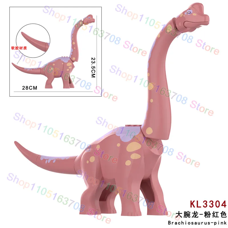 Novos dinossauros mundo dino grande brachiosaurus modelo blocos de construção diy figuras dinossauro tijolos acessórios brinquedos crianças presentes