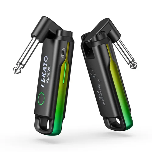 Imagen 2 del producto LEKATO WS-70 UHF sistema de guitarra inalámbrico transmisor receptor de guitarra inalámbrico recargable 70 canales para bajo de guitarra eléctrica