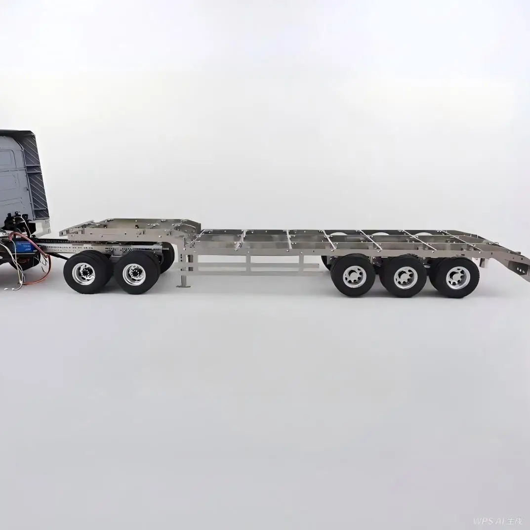 1/14 RC Metal Trailer Semi-trailer Unpainted Unassembled DIY Model 3 Axles for Remote Control Tractor Truck Car Vehicle Toy