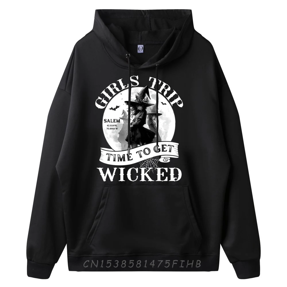 Halloween Costume Girls Trip Salem Time To Get Wicked Graphic Sweatshirts Moderate Elasticity Harajuku Punk Style
