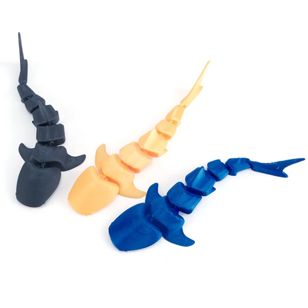 3D Printed Toys Flathead Shark Figures Model Multi-joint Movable Ornament Decorative Desktop Creativity Novelty Kids Gifts Toy