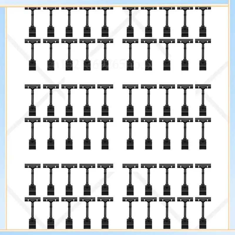 

-SPOR 60PCS Adjustable Plastic Sign Holder,Clip-On Style Double Head Display Clips Rotating Reuse Sign Price Tag For Store
