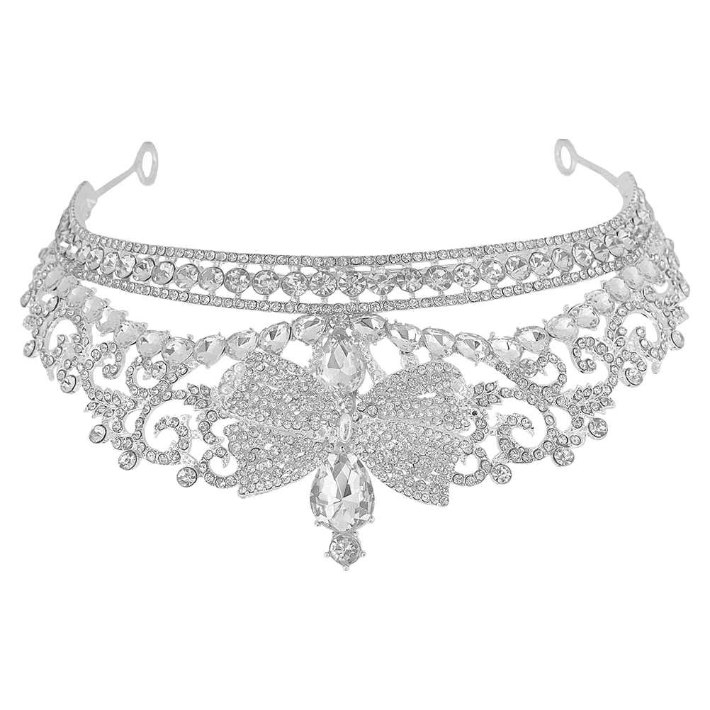 

Princess Crown Bridal Rhinestone Accessories Wedding Zinc Alloy Headpiece Ladies Bride Gorgeous Shining Baroque Design