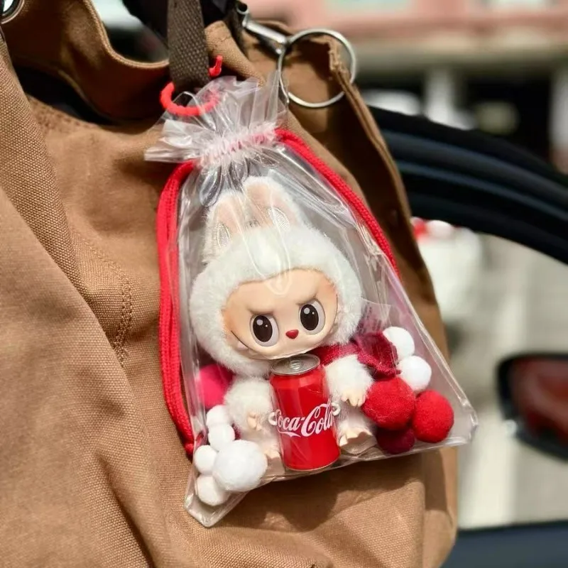 Dustproof Transparent Doll Protective Cover with Drawstring Design Simple and Fashionable Can Be Hung on Bag Keychain