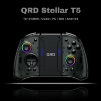 Joy-pad inalámbrico con luz QRD Stellar T5 Original con luces RGB para Switch/Lite/OLED/Switch 2, con programable, Turbo y Macro