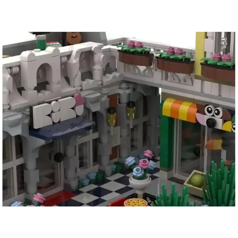 Moc Bouwsteen Restaurant & Dierenwinkel Model Technologie Baksteen DIY Assemblage Modulair Stad Street View Speelgoed Voor