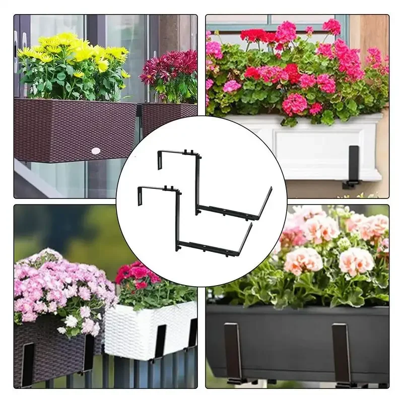 1pc Flower Box Brackets Adjustable flower pot bracket Metal Railing Planter Bracket Outdoor Garden Bed Fence Bracket for garden