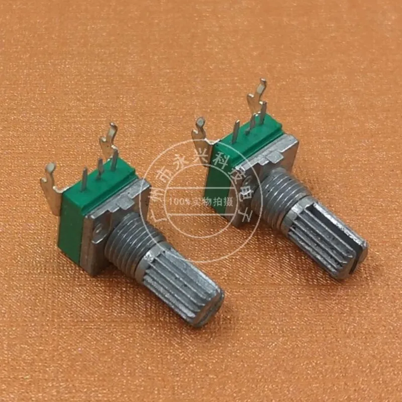 5PCS RK097N Single With Bracket B10K B20K B50K B100K B1M Audio Volume Precision Adjustable Potentiometer 5 Pin Flower Shaft 15MM