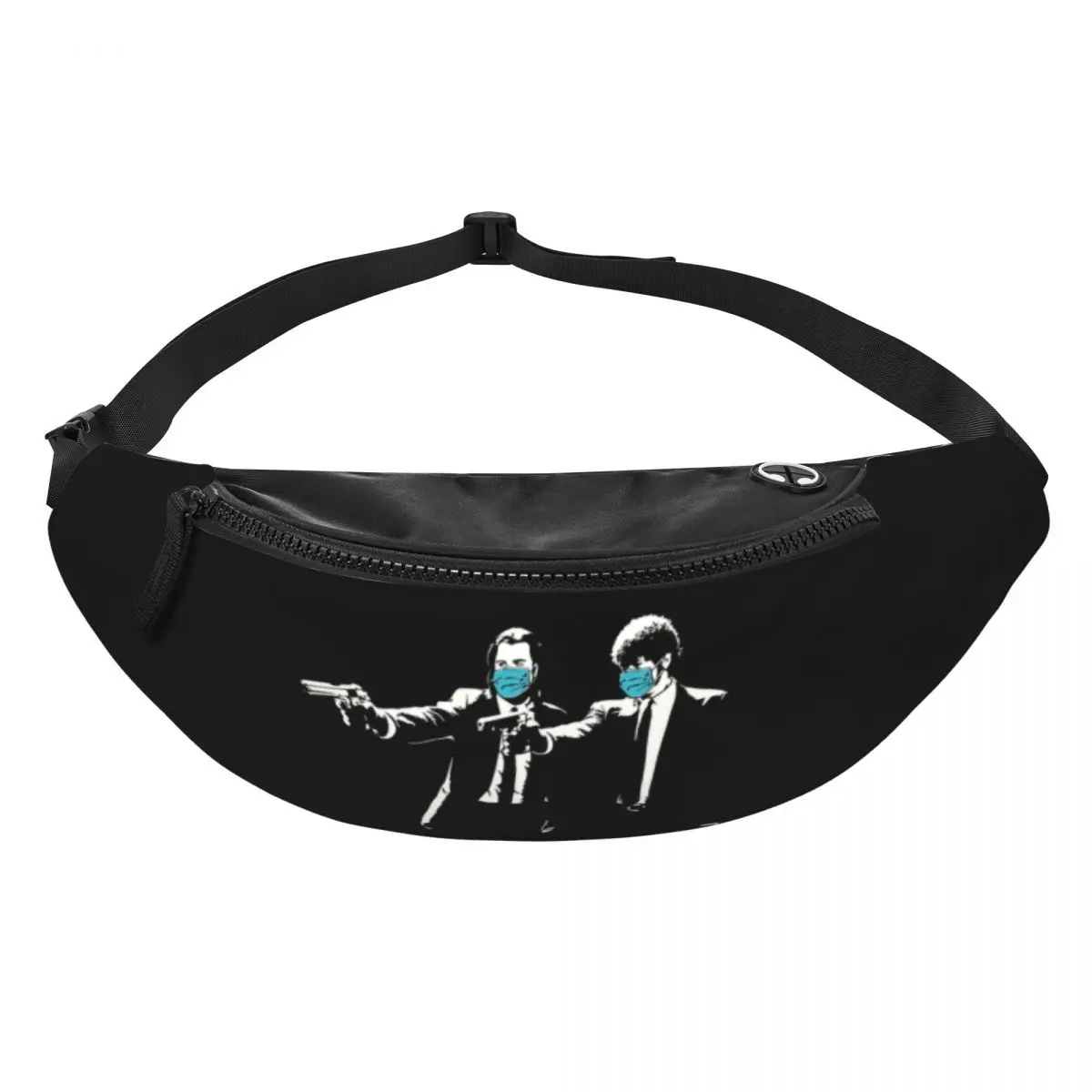 Banksy Pulp Fiction Engraçado Imprimir Fanny Pack Homens Mulheres Graffiti Street Art Crossbody Saco da cintura para viajar Telefone Money Pouch