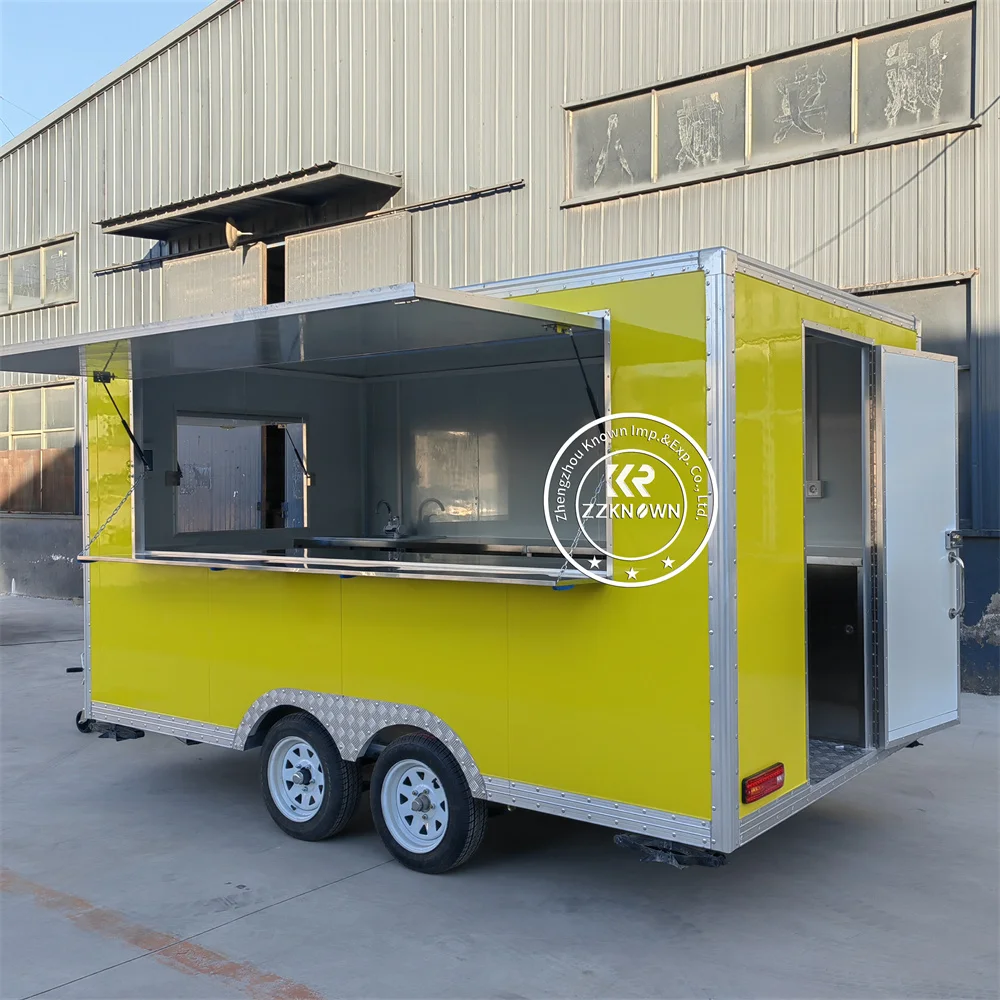 Fully Equipped Dessert Snack Mobile Food Trailer Commercial Ice Cream Cart Street Festival Food Truck Fully Equipped