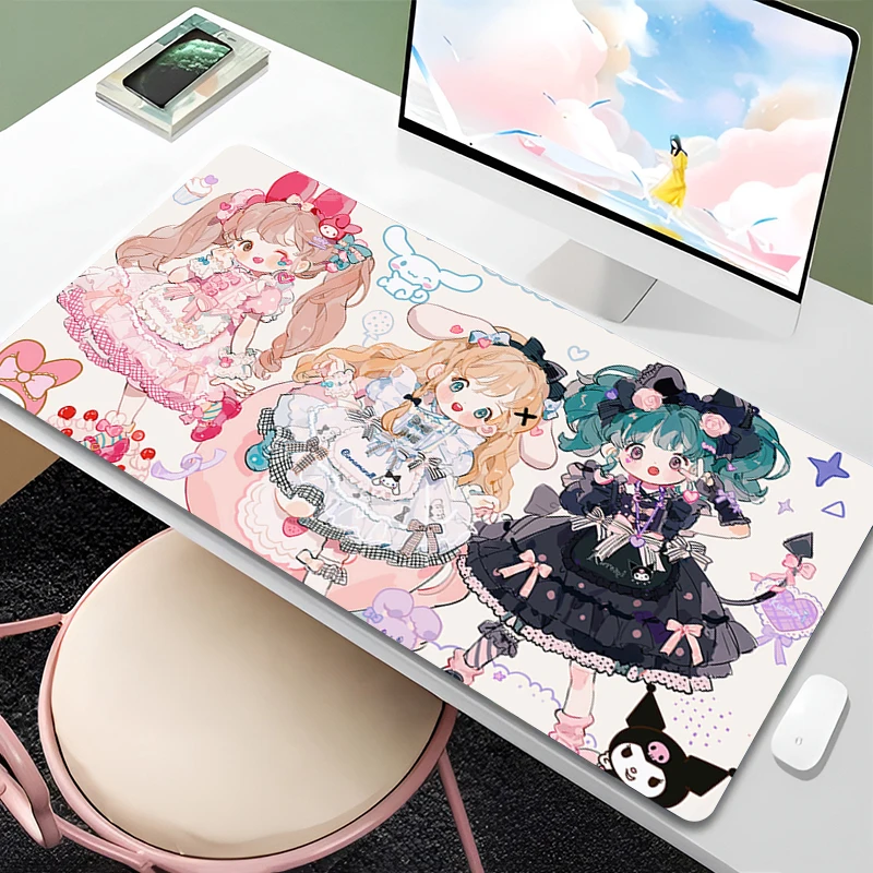 Mouse Pad Kawaii Anime Girl Mousepad PC HD Print Table Mat C-cinnamoroll Keyboard Pad Laptop My M-melody Desk Mat Cute Mousepad