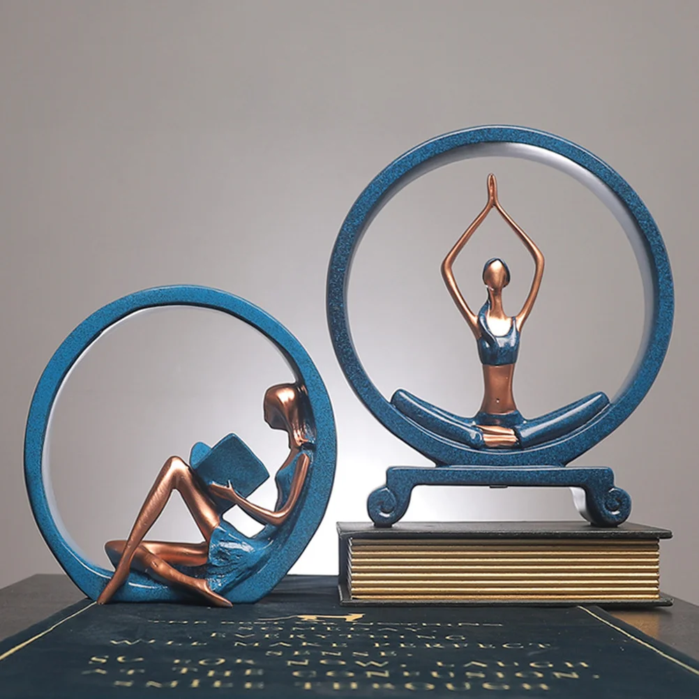 

1Pcs Yoga Character Resin Ornament Home Office Car Cabinet Decoration Handmade Miniature Yoga Girl Girl Statue