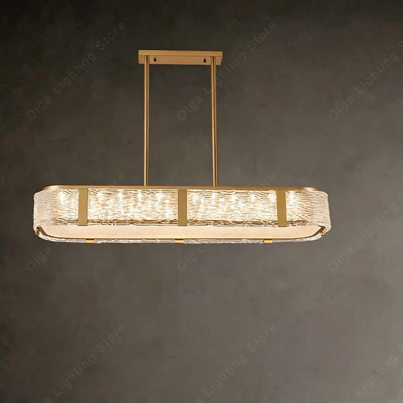 

Brass & Glass Ceiling Chandelier, Elegant Ceiling Light Fixture for Dining Room, Living Room, 6-Light Modern Crystal Chandeliers