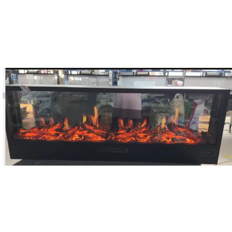 3D Electric Fireplace With Simulated Crackling Sound New Designed LCD Fire Place Insert Installation Remote Control