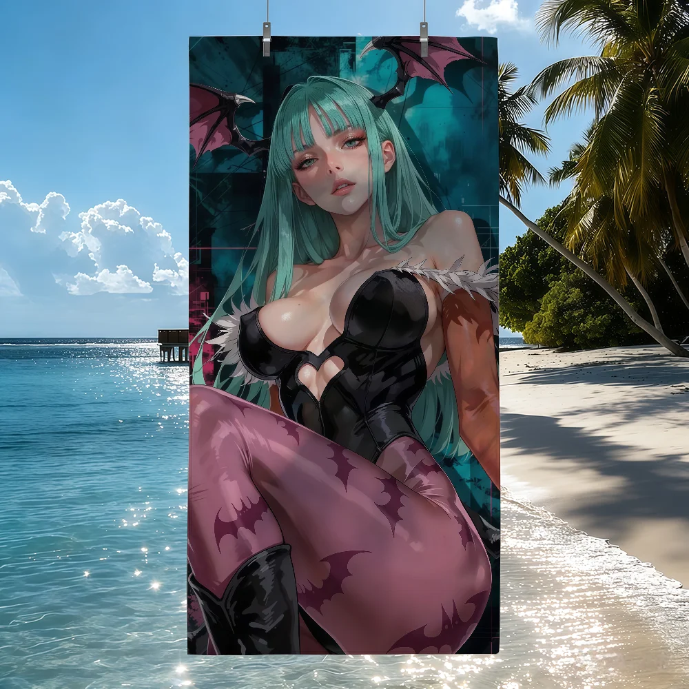Game M-Morrigan Aensland Towel Sports Quick Dry Travel Camping Sandproof Soft Light Large Beach Towel