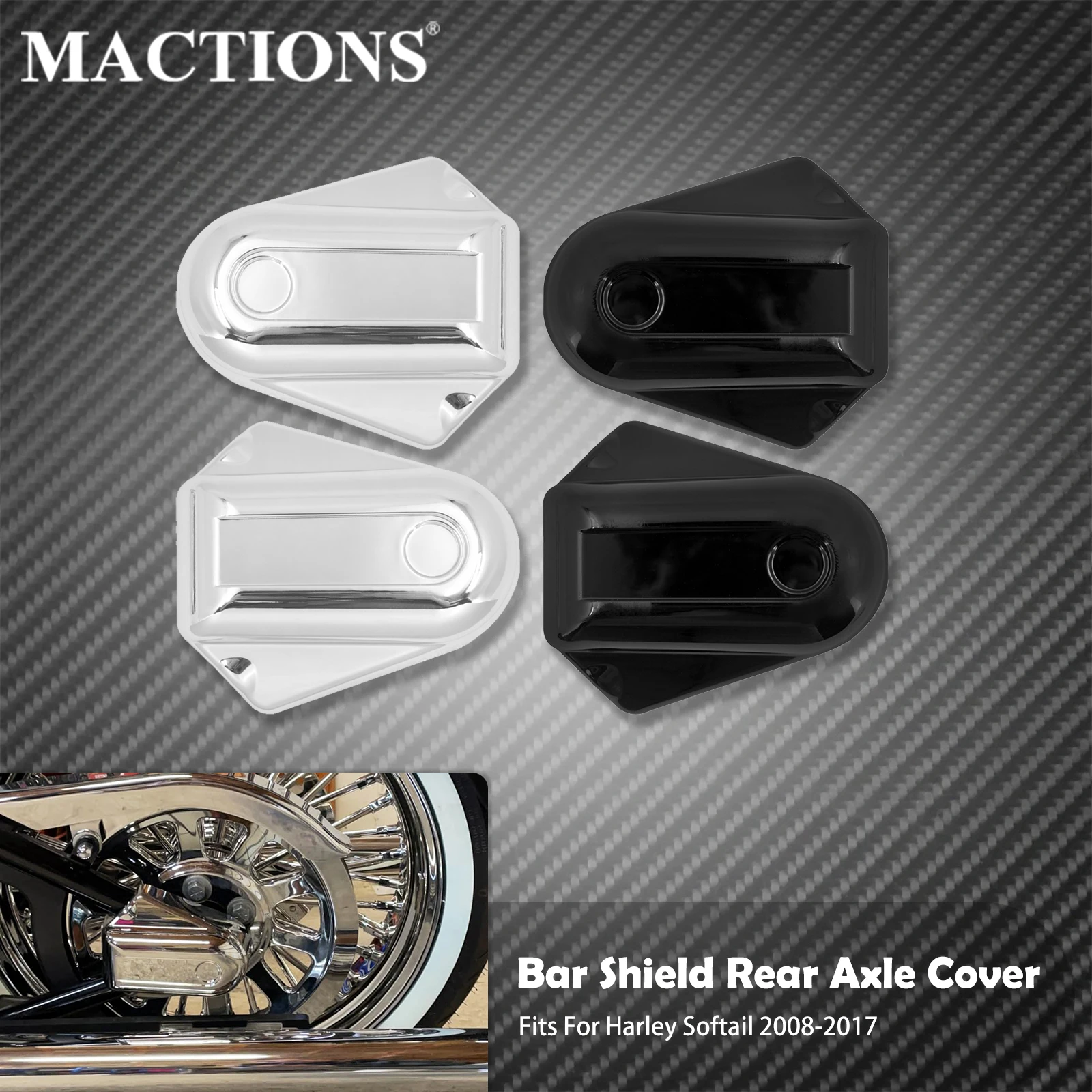 Motorcycle Rear Axle Nut Cover Bar Shield Axle Swingarm Cap For Harley Softail FLSTC FLSTN FLSTSB FXSTB Heritage Slim Deluxe