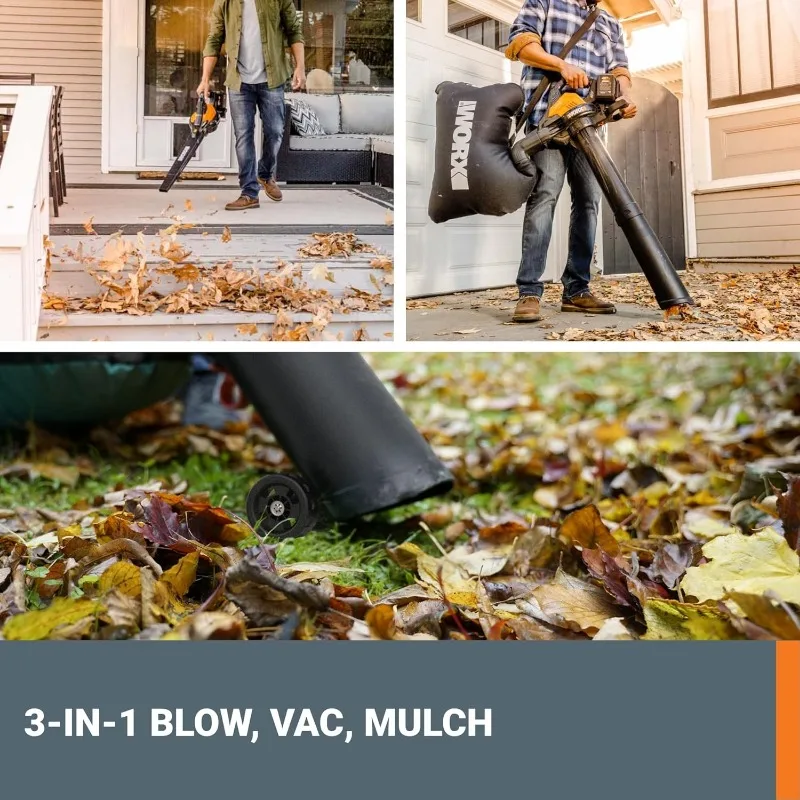 40V Leaf Blower Cordless with Battery & Charger, 3-in-1 Blower for Lawn with Vacuum and Mulcher image 3