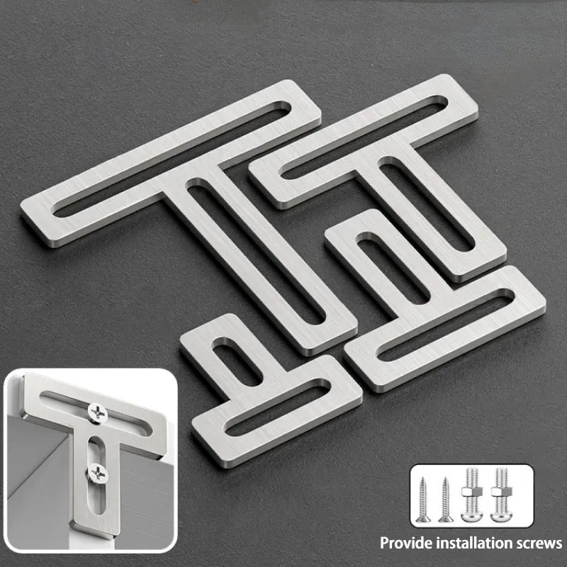 T-shape Table and Chair Connecting Parts Angle Bracket Furniture Fittings Stainless Steel Long Hole Movable Angle Iron