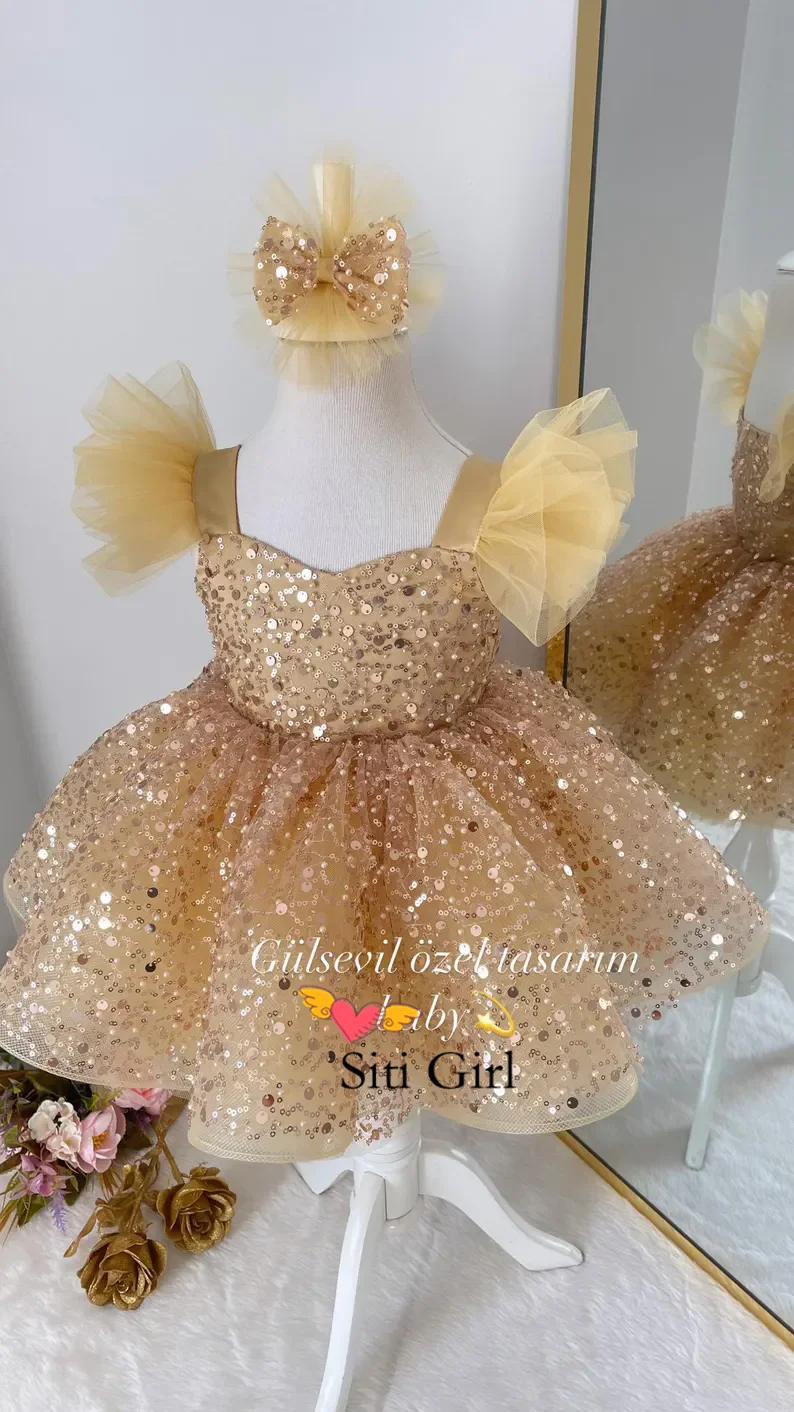 0-6-year-old luxurious and elegant butterfly girl princess dress formal anniversary celebration fluffy dress model art performan