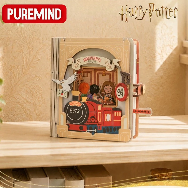 New Launch Official Puremind Harry Potter Book , Hogwarts Train Car  Encounter Wooden Assembly Puzzle Model, Collectible Toy