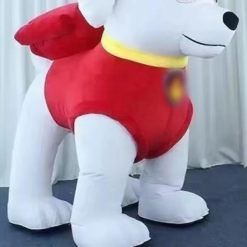 Gran oferta MINISO 2M 2,6 M enorme perro PAW azul de cuatro patas disfraz inflable de mascota perro blanco vestido de lujo publicidad de fiesta