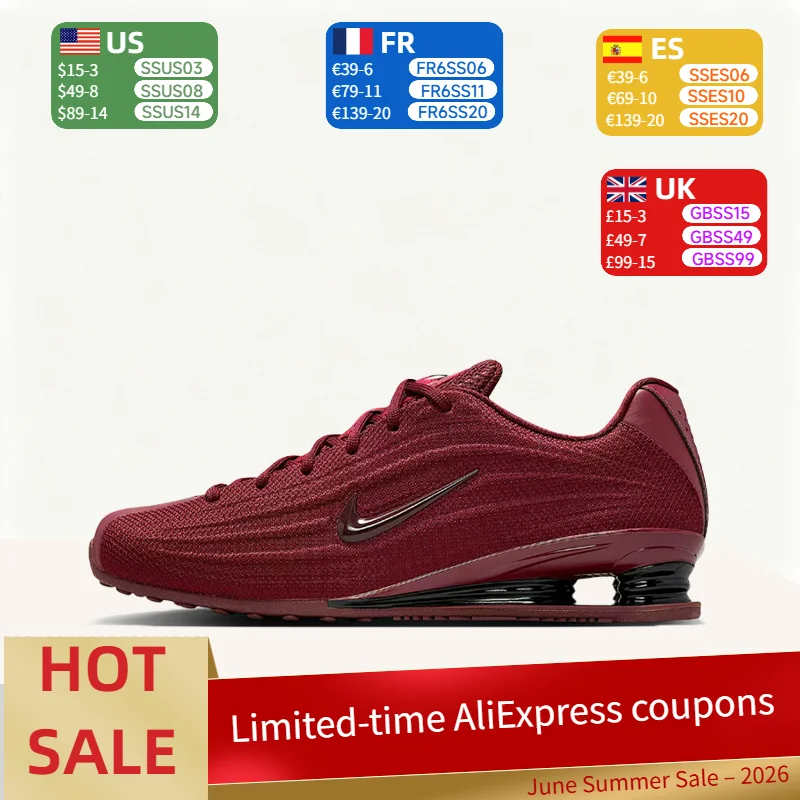 Tênis Casuais Nike SHOX Z Retro para Mulheres - Confortáveis, Duráveis, Antiderrapantes, Respiráveis, de Cano Baixo - Vermelho HQ7540-600
