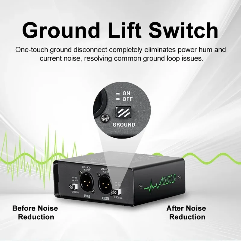 المهنية 2-Way الصوت Lsolator مزيل الحالي XLR الأرض Lsolator لخلاط البث المباشر معدات معالجة الصوت