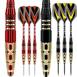 3pcs Professional Dart Set 23 Grams Metal Steel Tip Precision Engraved Brass Barrel Darts with Nylon Shaft Protector Dart Set
