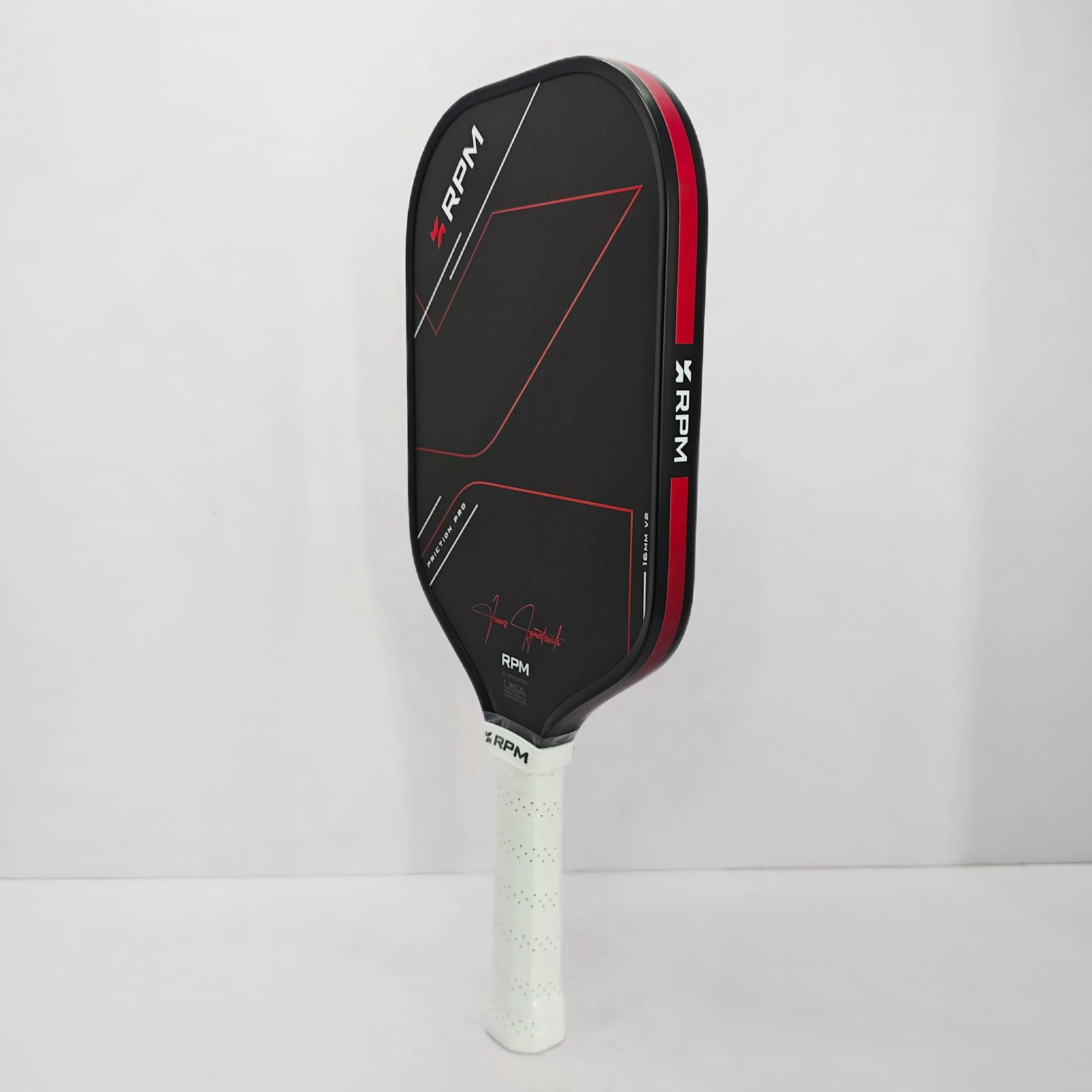 RPM Friction Pro V2 Elongated 16mm Carbon Fiber Pickleball Paddle James Ignatowich Signature Outstanding Spin & Power image 5