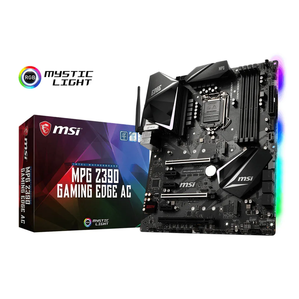 MSI MPG Z390 GAMING EDGE AC Gaming Motherboard Intel Z390 LGA1151 ATX M.2 Desktop Mainboard Intel Core 8th and 9th Gen DDR4 HDMI